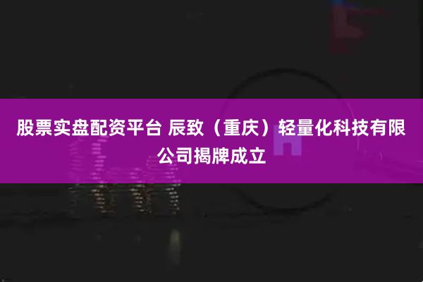 股票实盘配资平台 辰致（重庆）轻量化科技有限公司揭牌成立