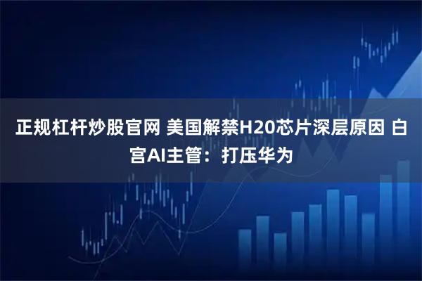 正规杠杆炒股官网 美国解禁H20芯片深层原因 白宫AI主管：打压华为