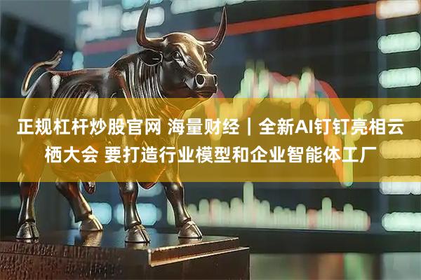 正规杠杆炒股官网 海量财经｜全新AI钉钉亮相云栖大会 要打造行业模型和企业智能体工厂
